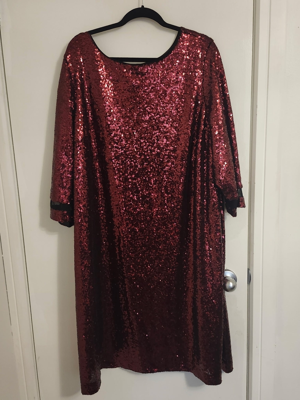 Lane Bryant Red Sequin Shift Dress 28/5x NWT
